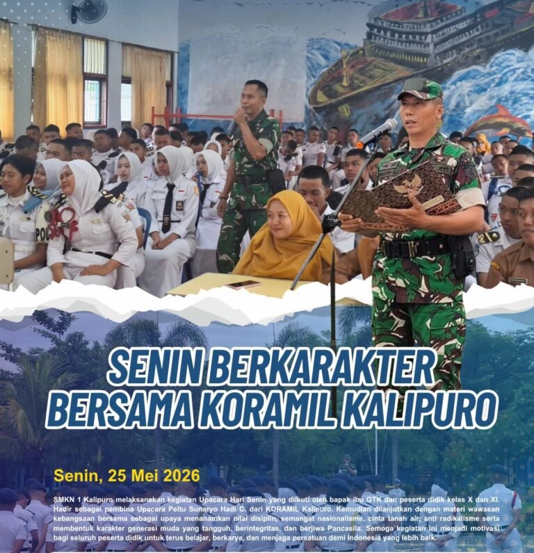 Bati Tuud Koramil Kalipuro Bekali Siswa SMKN 1 Kalipuro dengan Wawasan Kebangsaan Anti-Radikalisme